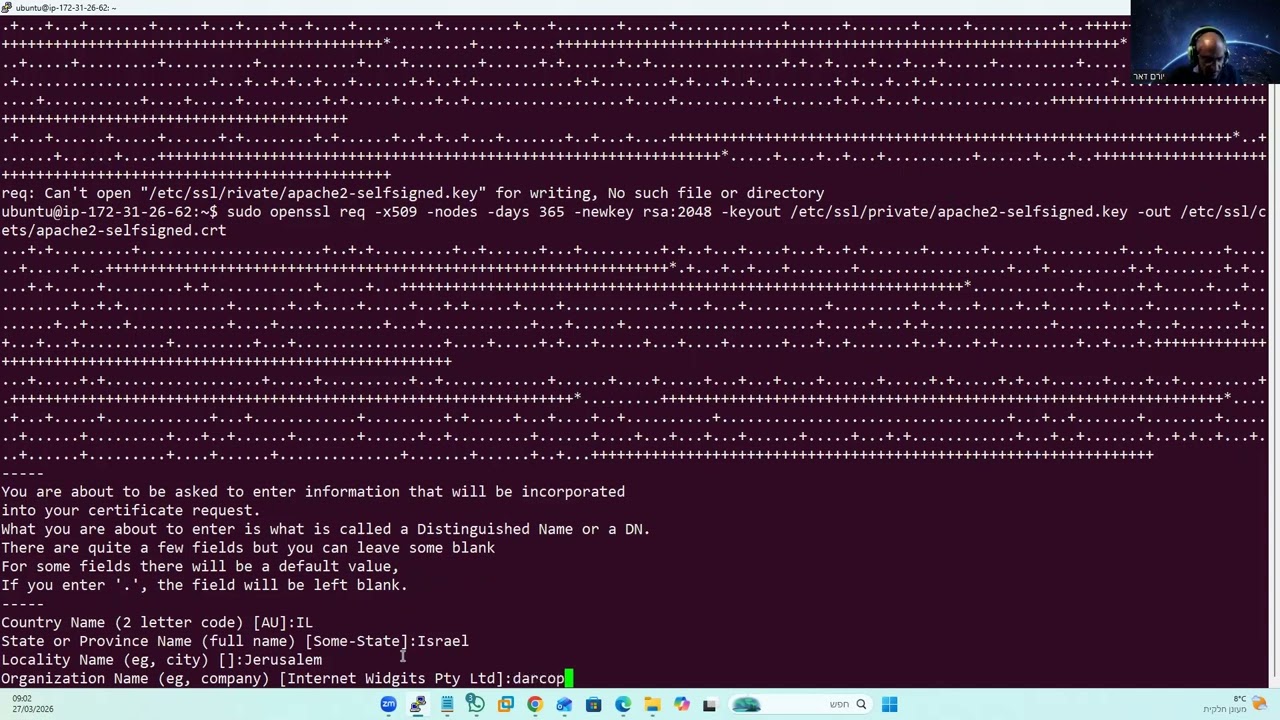 הכנת אתר https
